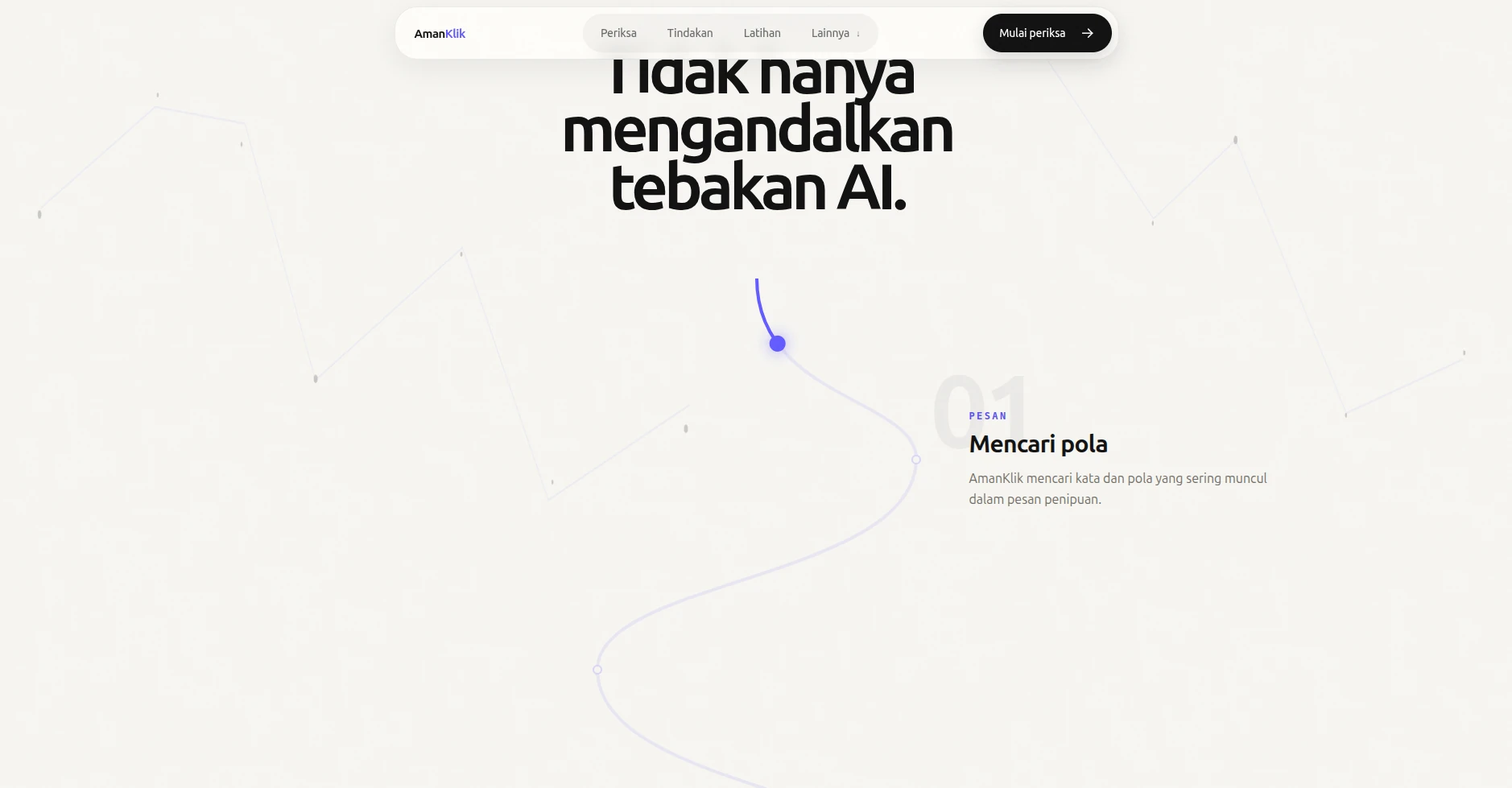 AmanKlik interactive AI step-by-step pattern detection timeline